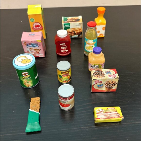 Miniature Shopkins Themed Food & Drink Toy Set Lot of 13 Brand Name Mini Items - Picture 1 of 9